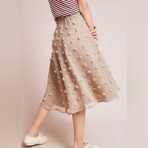 CHICWISH 3-D Flower Skirt In Taupe S/M